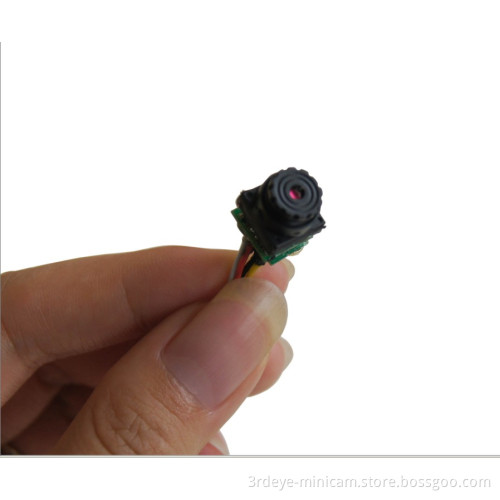 Video Fpv Mini Camera (4-24V power supply, 1 g weight, 520TVL, 9.5*9.5*18mm, 0.008Lux)